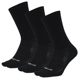 DEFEET | Aireator 6" - D-Logo Double Cuff 3-Pack Cycling Socks | For Biking, Running, & Everyday Adventures | Black | Small