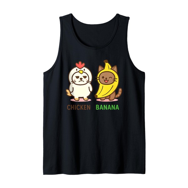 Cute Animals in Chicken and Banana Costumes Kawaii Tank Top