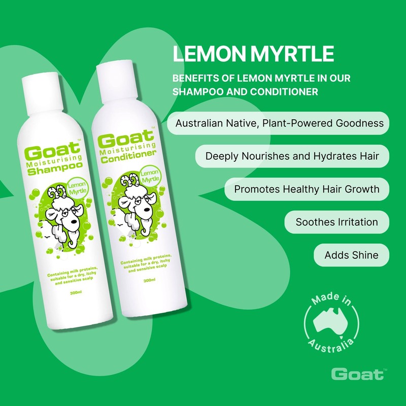 Goat Soap Moisturizing Shampoo & Conditioner Duo Pack Lemon Myrtle
