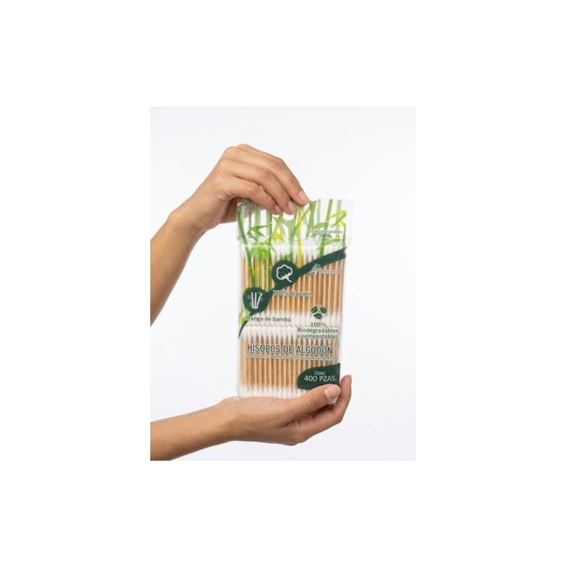 Hisopos de Algodón, 3,200 Piezas Aplicadores de Bambú 8 Pack