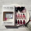 Black Red Heart Press on Nails Valentine's Day Fake Nails,
