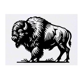 'Buffalo Standing' Temporary Tattoo - Water Resistant, Skin-Safe, Non-Toxic Transfer (TO00085145)