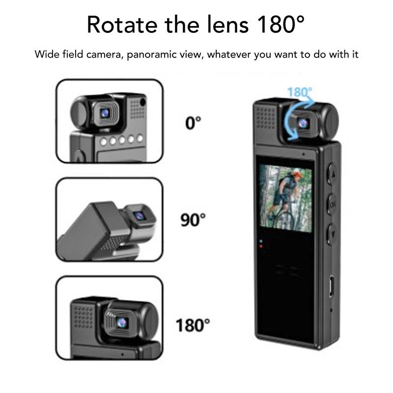 Body Cam 4K 180° Rotatable Lens Night Vision Wifi with