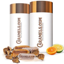 Caramels.com | Orange and Citrus Caramel Flavor | Soft Caramel | Duo Pack | Individually Wrapped