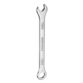 HARFINGTON Thin Combination Wrench 15/64" 30Cr13 Stainless Steel Quenching Polish Mini Combination Spanner with Offset 12-Point Box End and 15° Angled Open End for Auto Repairs