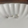 Silver 925 Earrings, Silver, Flower, Simple, Hypoallergenic, Sterling Silver Silver