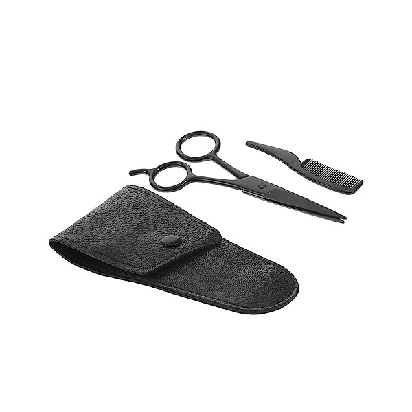 Hemoton 3pcs Mustache and Eyebrow Trimming Scissors Set Stainless Steel