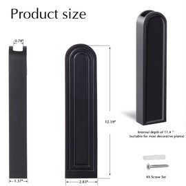 Hukalw Wall Planters for Indoor Plants, Set of 4 Black Modern Farmhouse Wood Wall Decor for Indoor Plants, Hanging Planter for Living Room, Bathroom Wall Decor, Dried Flowers and Faux Greenery