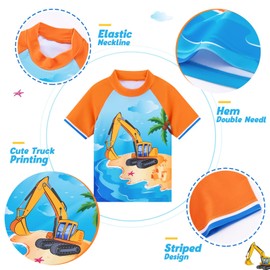 WAWSAM Kinder Jungen Badeanzug Bademode Hai Jungen Uv-Schutz Bade-Set Trunk und Rashguard 2 Stück Ganzkör per Badeanzug für den Sommerschwimmurlaub