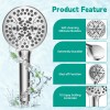 Hibbent High Pressure Shower Head with Handheld 10 Settings Spray