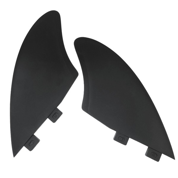 nanomaru Universal FCS Keel Fin Carbon Composite Twin Fin Board Fin Mid Length Surfing Shortboard Black Set of 2