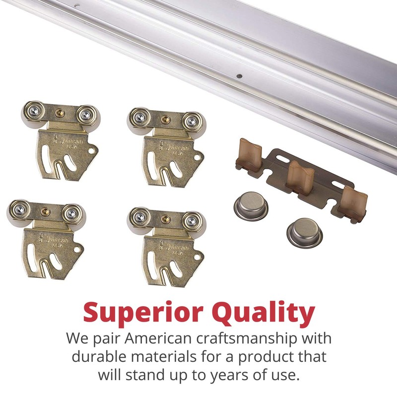 Johnson Hardware 2200F602 Twin Wheel Sliding Bypass Door Hardware (30"