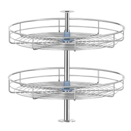 JOWBOOW 20" Lazy Susan Turntable for Cabinet - Corner Cabinet Organizer for Kitchen, Full Circle Corner Cabinet Lazy Susan Replacement Shelves Rotating Rack for Corner Base