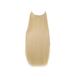 Traziewell Blonde Hair Extensions Invisible Secret Hidden Wire in Hair Extension Long Straight Synthetic Hairpieces Translucent Fish Line for Women Blonde, 1012