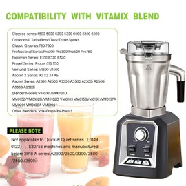 64-Ounce Stainless Steel Blending Container Replacement with SELF-DETECT, for vitamix blender pitcher Compatible with Full-Size Vitamix 5200 5000 6300 Vm0103 Vm0197 E310 A2500 etc, BPA-Free lid