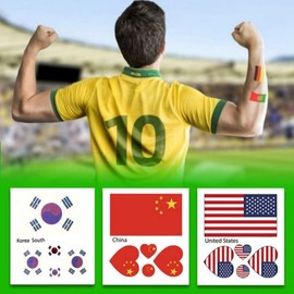 Cheering Fashion Tattoo Color Transfer 11 Types Country Tattoo Stickers_1p / 응원 패션타투 칼라판박이 11종 국가별 타투스티커_1p