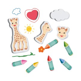 SES Creative 14498 Sophie la Giraffe Bath Wax Crayons with Shapes, Various