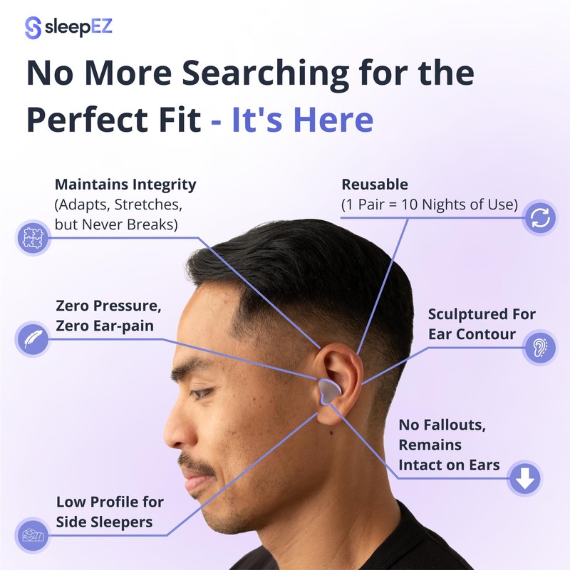 SleepEZ - Quietbuds - 12 Soft Silicon Wax Earplugs (6