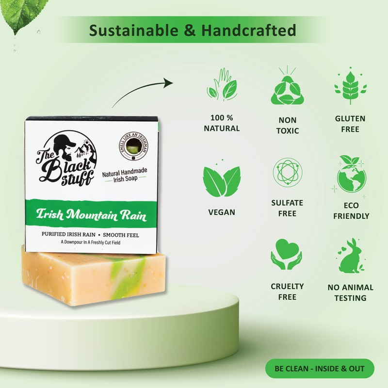 The Black Stuff All Natural Bar Soap for Men Handmade