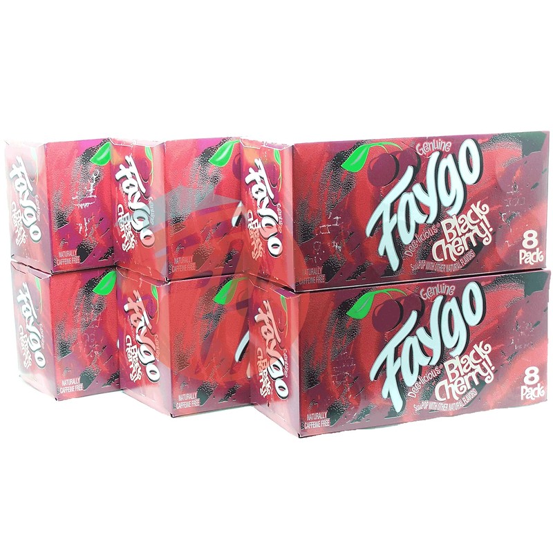 Faygo Black Cherry! flavored soda pop. 8-pack 12-fl. oz. cans