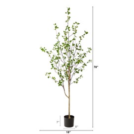 Nearly Natural 6.5ft Minimalist Artificial Citrus Tree, Faux Greenery for Indoor Home Decor, Low Maintenance