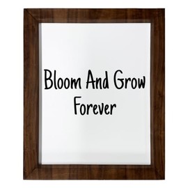 Los Drinkware Hermanos Bloom And Grow Forever - Funny Decor Sign Wall Art In Full Print With Wood Frame, 14X17, Large, White