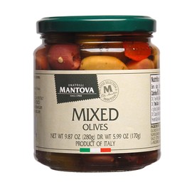 FRATELLI MANTOVA SINCE 1905 Mantova Italian Mixed Olives (Pack of 2) Great Taste,, 9.87 Ounce