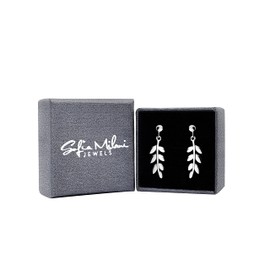 SOFIA MILANI - Women's Earrings 925 Silver Leaf Stud Earrings, Sterling Silver