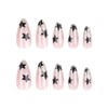 Caiguoer 24 Pieces Short Gradient Sequins Press On False Nails
