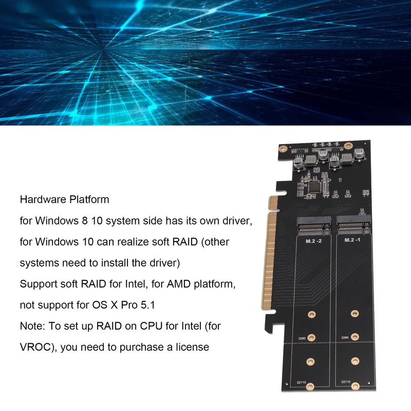 Quad M.2 NVMe to PCIe 4.0 X16 Adapter 4 Port