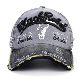 Unisex Vintage Baseball Cap Cotton Sun Hat Adjustable Distressed Snapback Cap Edge Grinding Do Old Hat Travel Peak Cap Outdoor Sports Cap for Women Men Running Fishing Hiking Camping Beach 55-60CM