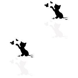 SUPVOX 8pcs Cat Car Sticker Cute Cartoon Scratch Cover for Cars Black White Pet Material Reflective Design for Cat