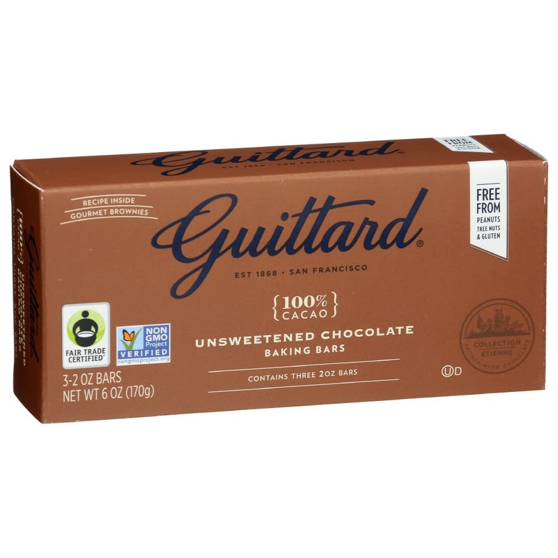 Guittard, Bar Chocolate Baking Unsweetened Gluten Free, 6 Ounce