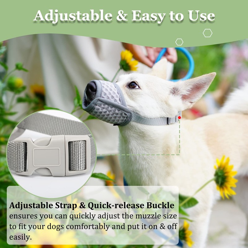 Mayerzon Dog Muzzle, Puppy Soft Mesh Muzzle for Small Medium