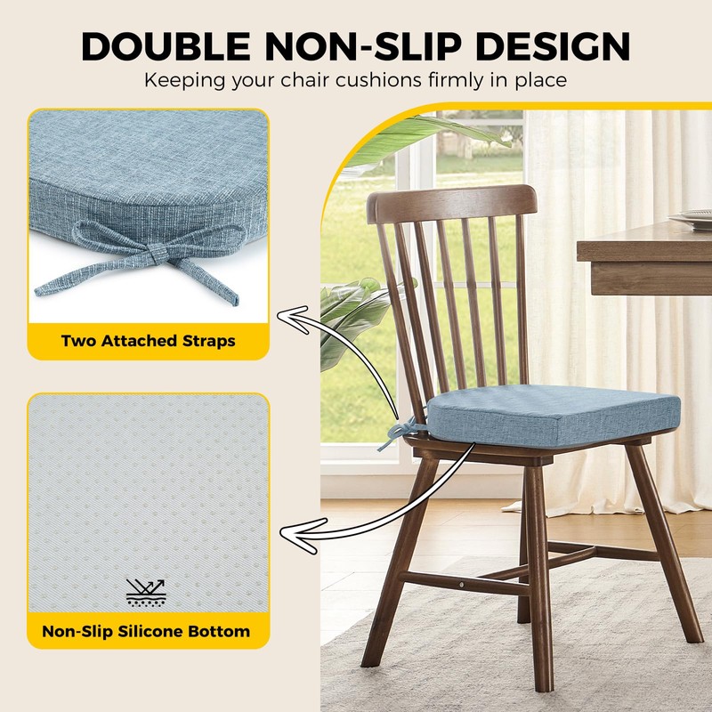 downluxe Indoor Chair Cushions for Dining Chairs, Soft and Comfortable