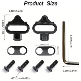 2 Piece Bicycle Cleats Set SPD Cleats for Cycling Shoes SPD SL Cleats Bike Bicycle Shoe Plate Set Pedal Plates Bicycle Accessories Set Mountain Bike Cleats for Mountain Bike & Indoor Cycling