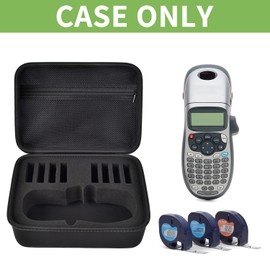 Case Compatible with DYMO LetraTag LT-100H Handheld Label Maker Machine, Holder for Labeler Makers Printer Machine & Labeling Tapes Refills, with Mesh Pocket for Accessories- (Black Sponge)