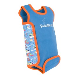 Swimbest Baby Wetsuit - A Neoprene Baby Swimming Costume/Baby Wrap for 0-24 Months with 50+ UV Protection (All at Sea, 6-12 Months)