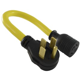 Conntek 14335 1.5-Foot Adapter 50 Amp 14-50P Male Plug To L14-30R 30 Amp 125/250 Volt Locking Female Connector, Black