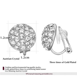 Yoursfs Clip on Earrings Vintage Clear Rhinestone Round Non Pierced Earrings