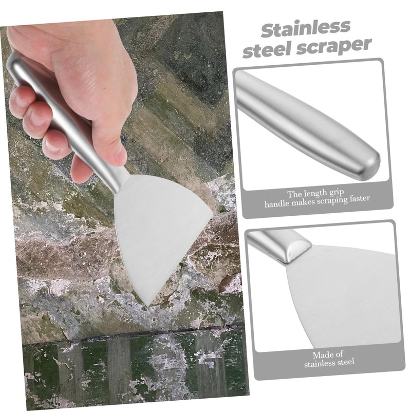 TEHAUX Stainless Steel Scraper Tool Multi Functional Flat Scraper Durable