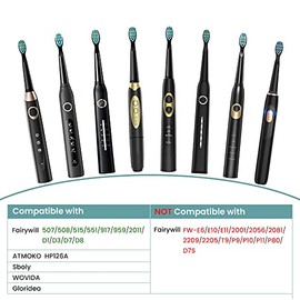 Cabezales de repuesto para cepillo de dientes eléctrico, 5 unidades, compatibles con ATMOKO Teeteck YUNCHI Y1, color negro