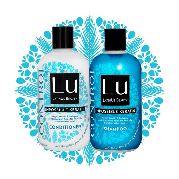 LatinUs Beauty, CONTROL Impossible Keratin, Dúo para el Cuidado del Cabello: Shampoo + Acondicionador