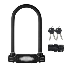 Master Lock Black Bike Lock with 2 Keys, U-Lock for Bicycles and Other Outdoor Equipment, Bike Locks Heavy Duty Anti-Theft Lock for Motorcycles, Scooters, 8195EC