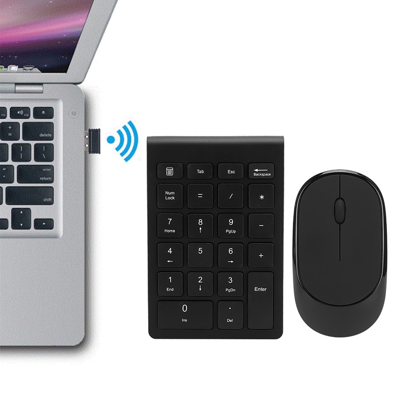 2.4G Wireless Ultra-Thin 22-Key Switch-Free Digital Keyboard Wireless Mouse Set