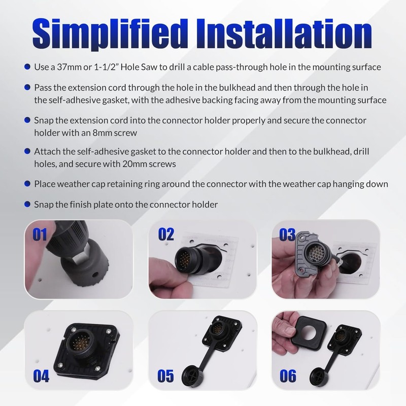 CTcar Bulkhead Connector Kit for Garmin LiveScope Plus LVS34/LVS62 -