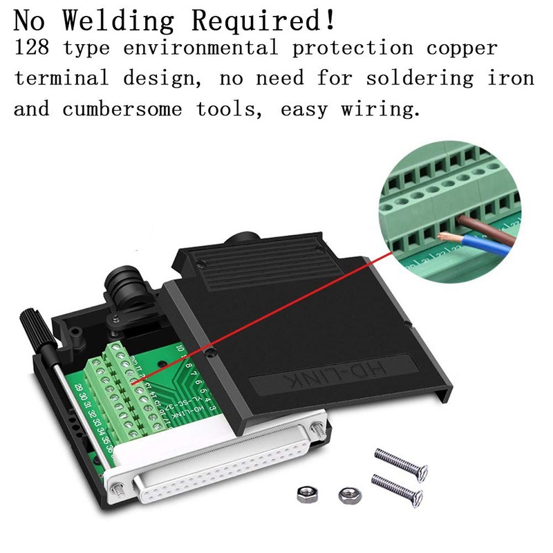 ANMBEST 2PCS Thinner DB37 Solderless RS232 D-SUB Serial to 37-pin