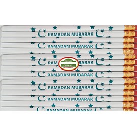 Ramadan Pencils [500 Pack] Ramadan Mubarak Pencils Ramadan Kids Favor Ramadan Decoration Eid Gift Muslim Gifts Islamic Gifts (Green)