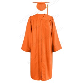 Matte Graduation Cap and Gown 2025 Set with Tassel for High School & College 14 ColorsColor: Orange, Size: 48"FF
