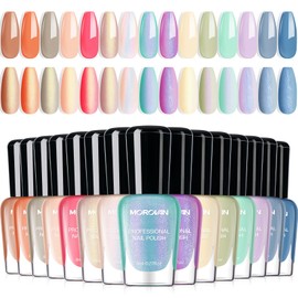 Morovan Pearl Nail Polish Set: Glitter Mermaid Iridescent Polish 2025 Mini Shimmer Pink Green Blue Nude Coral Cream Summer Manicurist nail polish for Women Girls Gift